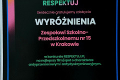  dumą informujemy o wyróżnieniu w projekcie Respektuj.pl